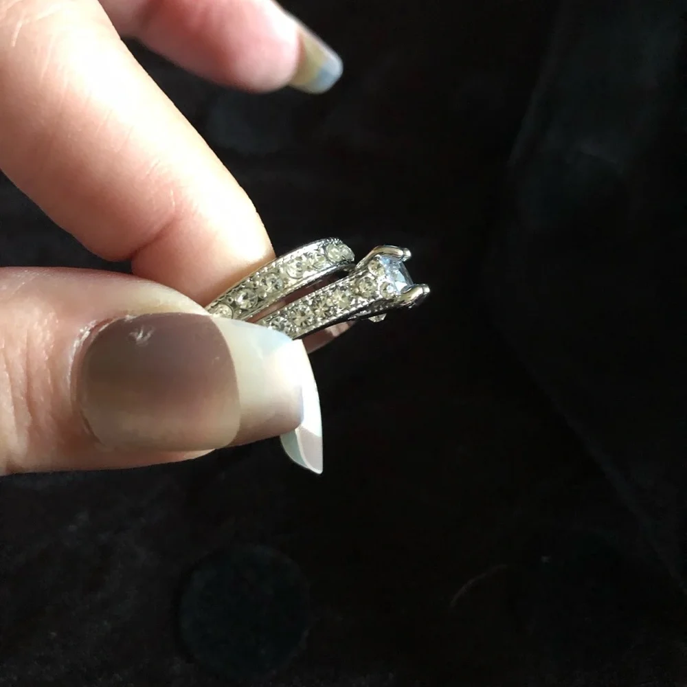 Bridal Set; Anniversary Set; Cubic Zirconium; Size 6 & Size 8 Available - Picture 8 of 11